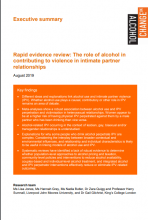 Rapid Evidence Review: The role of alcohol in contributing to violence in intimate partner relationships: Executive Summary